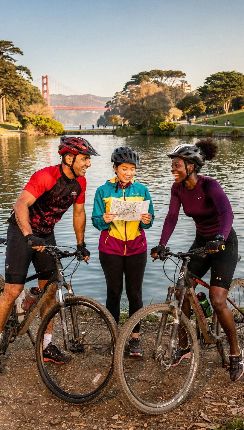 Zatrzymany autobus turystyczny przy znanym punkcie widokowym.
