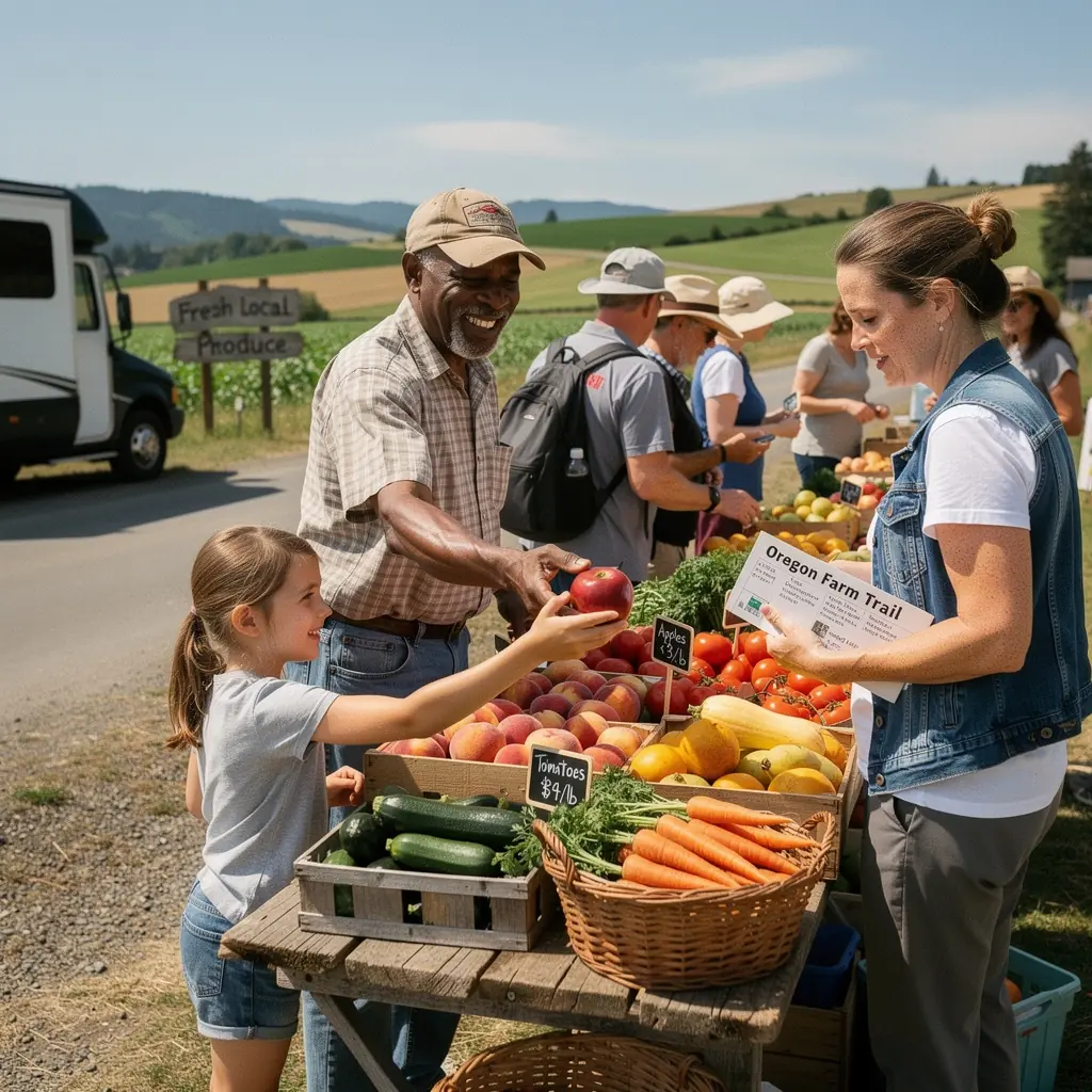 Przewodnik trzymający drukowaną mapę sceniczną w ręku.